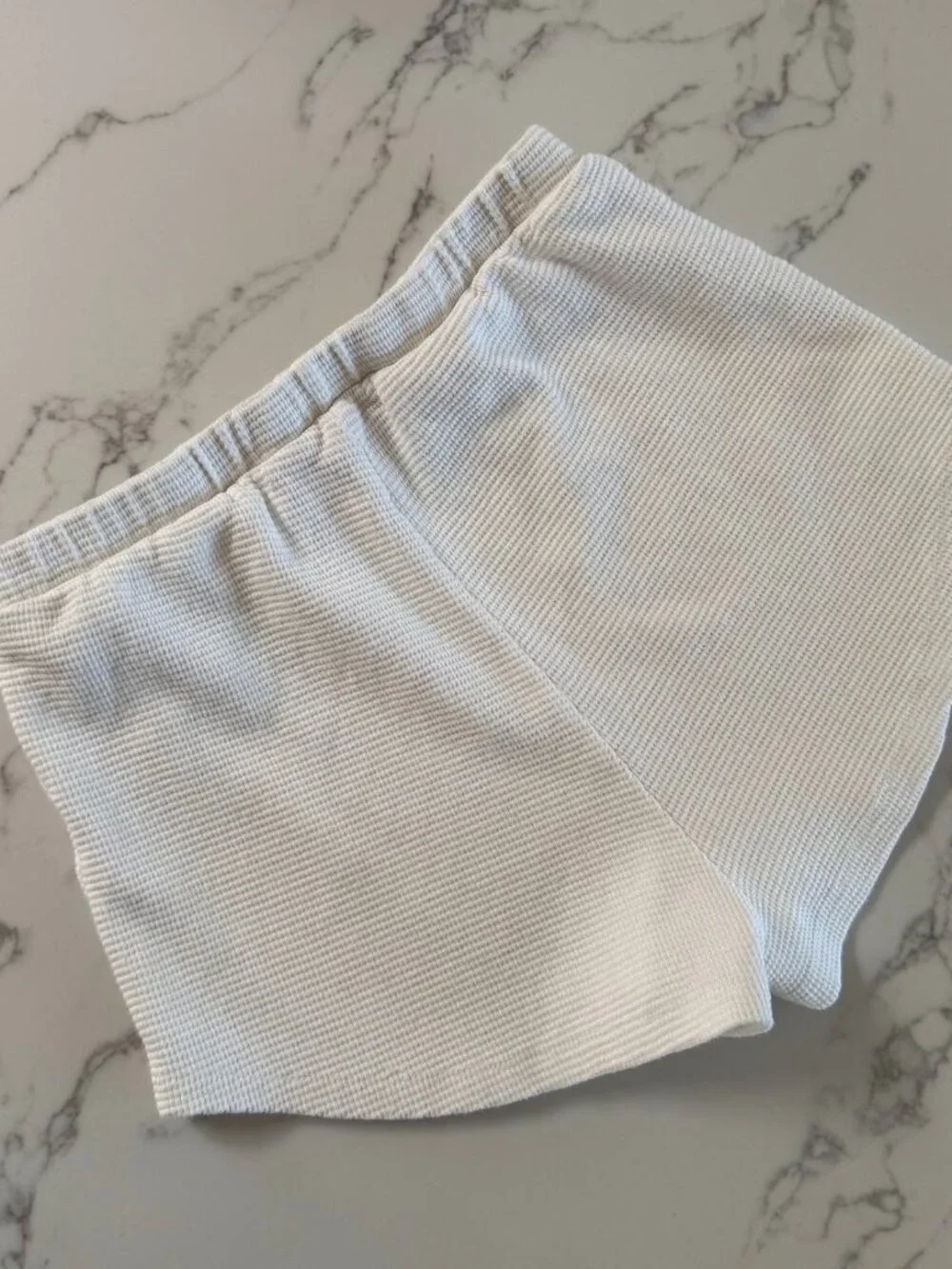 Lisa Says Gah Mia Waffle Knit Shorts - Cream - Size Medium